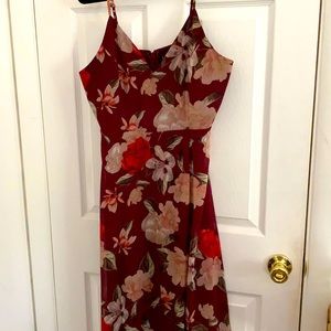 Lulus size large burgundy wedding guest dress